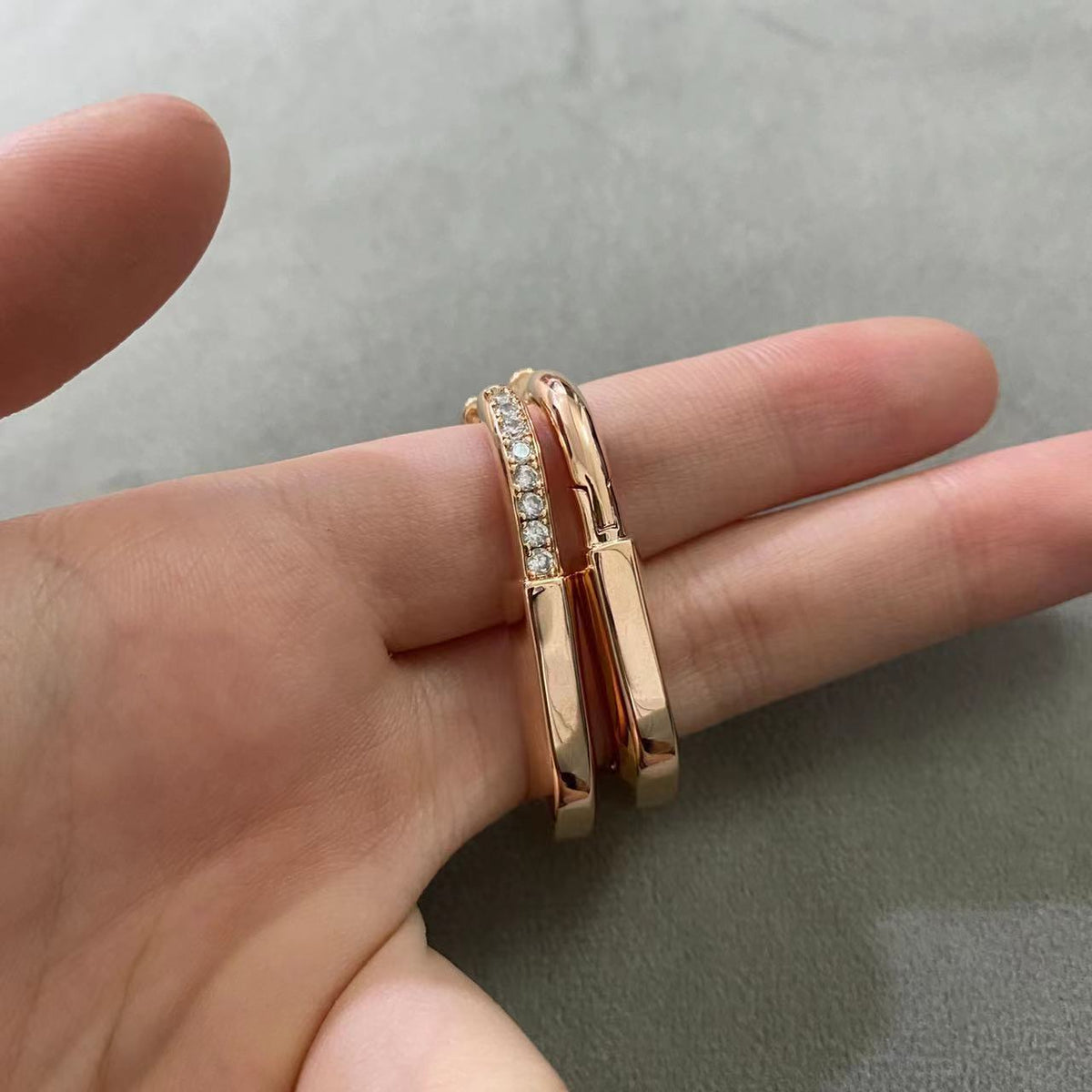 [Glow Muse ]LOCK MEDIUM DIAMNOND EARRINGS