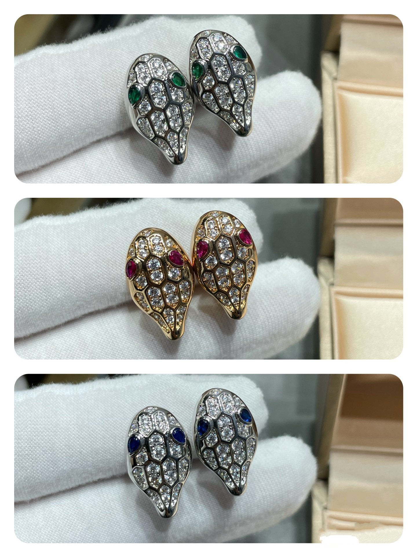 [Glow Muse]SERPENT DIAMOND STUD EARRINGS