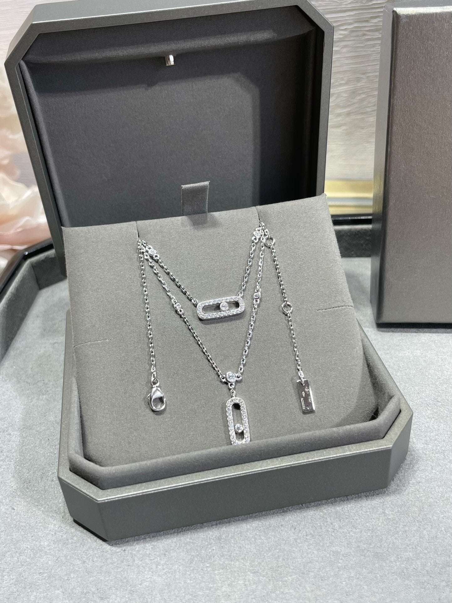 [Glow Muse]MOVE 2 ROW DIAMOND NECKLACE