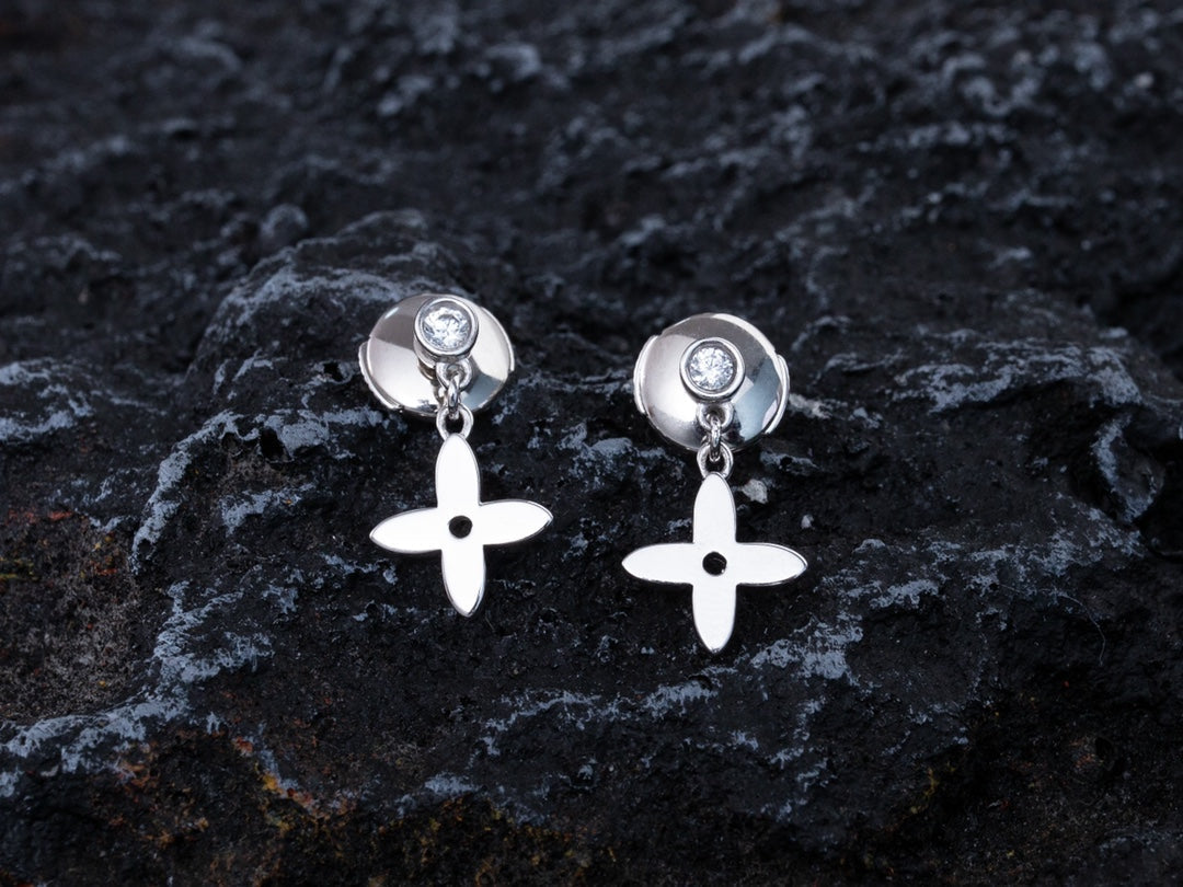 [Glow Muse]VIDYLLE SILVER DIAMOND MINI DROP EARRINGS