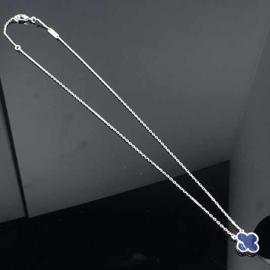 [Glow Muse]CLOVER PIETERSITE SILVER LONG NECKLACE