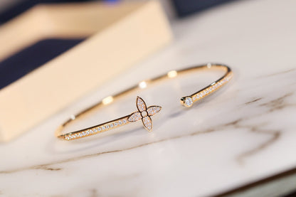 [Glow Muse]IDYLLE GOLD OPEN BRACELET DIAMOND PAVED