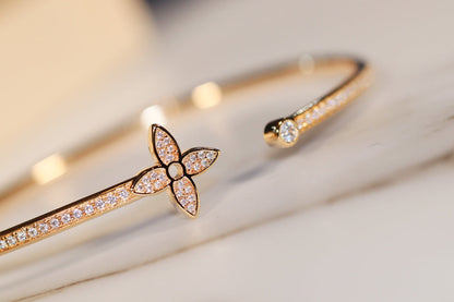 [Glow Muse]IDYLLE GOLD OPEN BRACELET DIAMOND PAVED