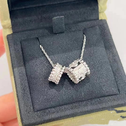 [グローマス] ペルレ ダブルペンダント シルバー ダイヤモンド ネックレス