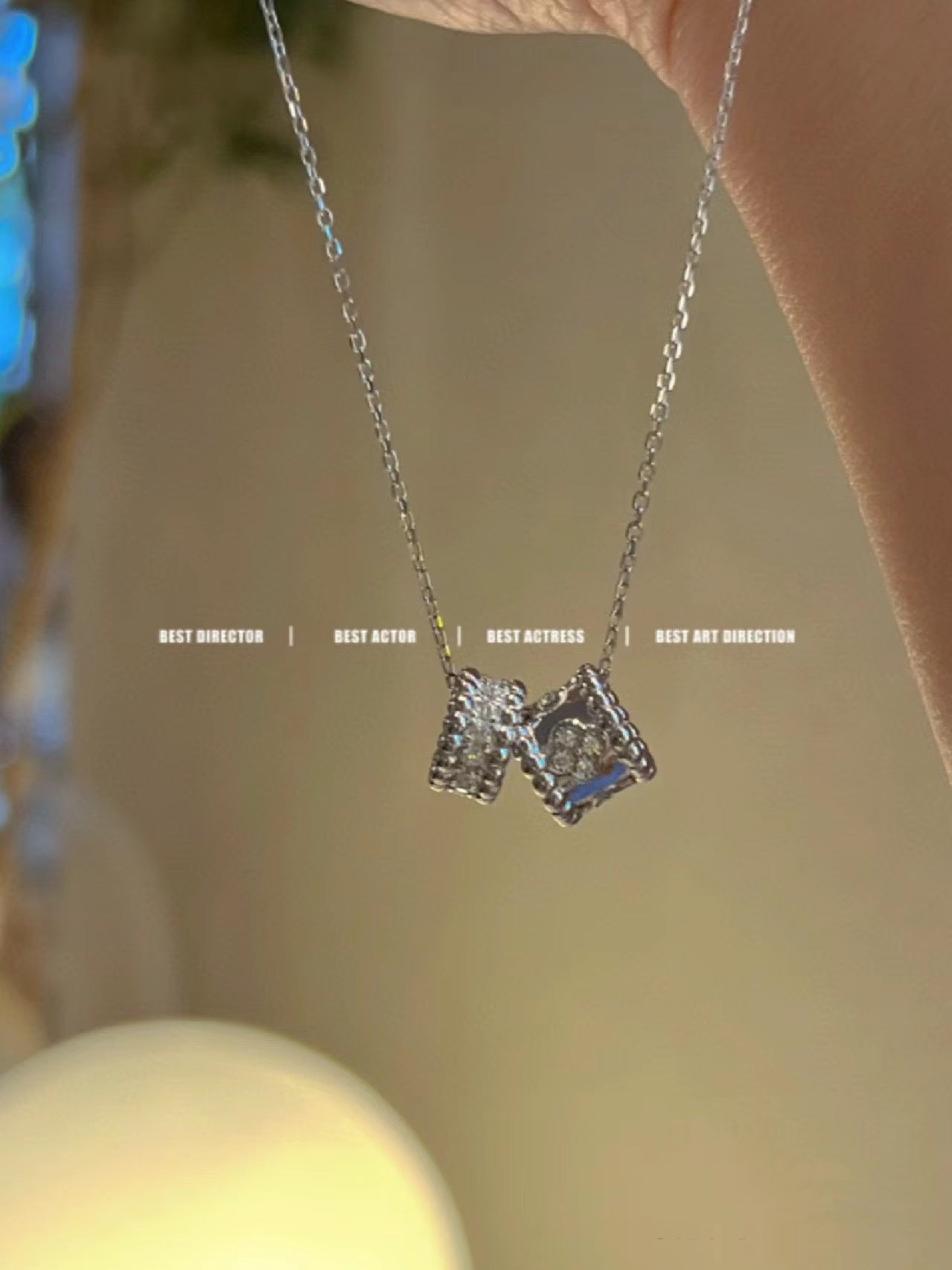 [グローマス] ペルレ ダブルペンダント シルバー ダイヤモンド ネックレス