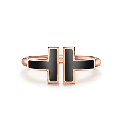 [Glow Muse ]T SMALL ONYX PINK GOLD RING