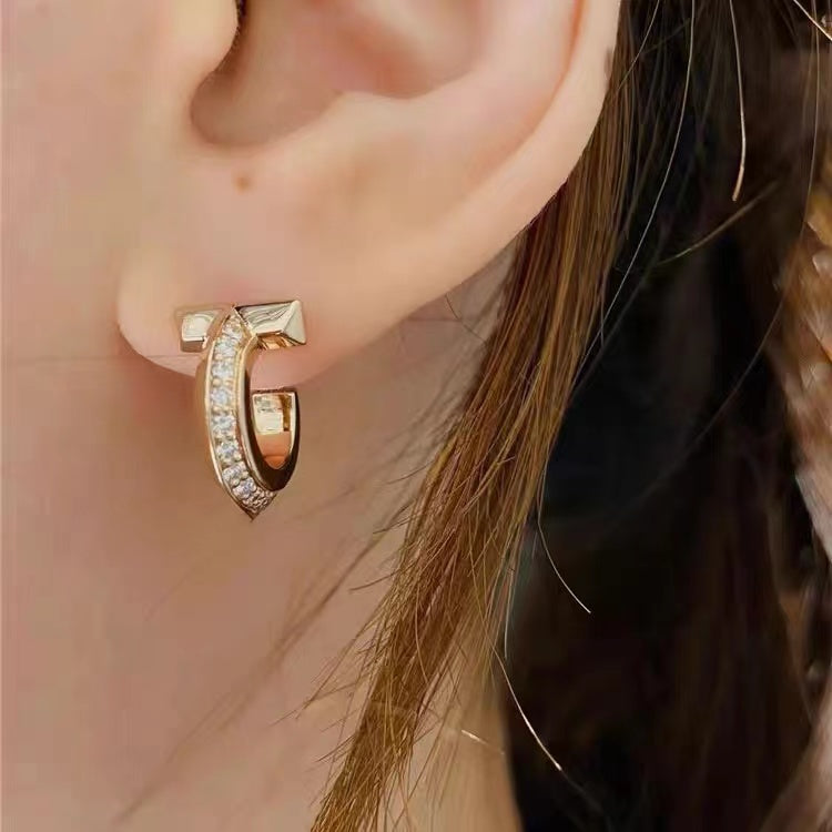 [Glow Muse ]T1 HOOP DIAMOND EARRINGS