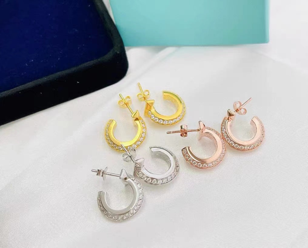 [Glow Muse ]T1 HOOP DIAMOND EARRINGS