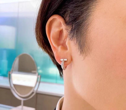 [Glow Muse ]T1 HOOP DIAMOND EARRINGS