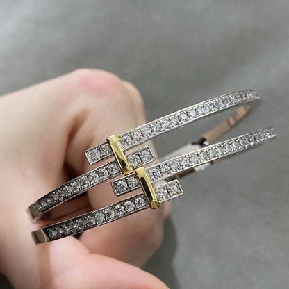 [Glow Muse ]EDGE DIAMOND GOLD SILVER BRACELET