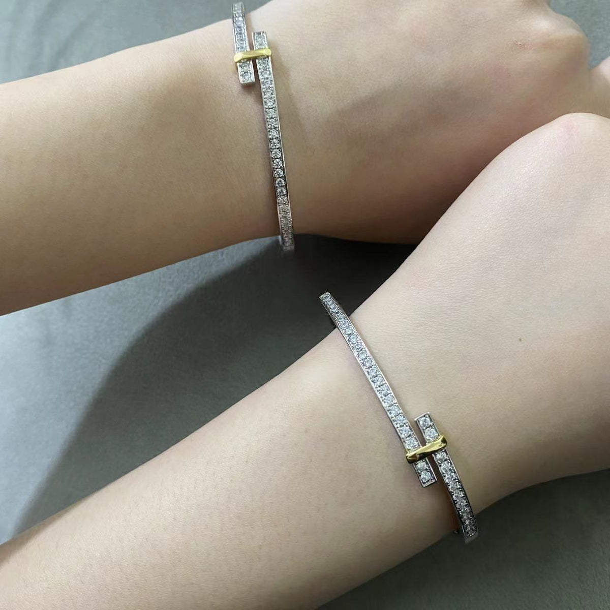 [Glow Muse ]EDGE DIAMOND GOLD SILVER BRACELET