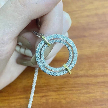 [Glow Muse ]EDGE DIAMOND GOLD SILVER NECKLACE