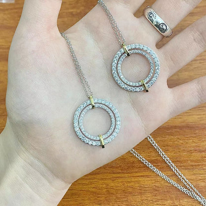 [Glow Muse ]EDGE DIAMOND GOLD SILVER NECKLACE