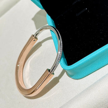 [Glow Muse ]LOCK PINK GOLD SILVER DIAMOND BRACELET