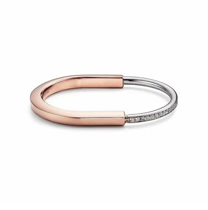 [Glow Muse ]LOCK PINK GOLD SILVER DIAMOND BRACELET