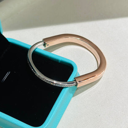 [Glow Muse ]LOCK PINK GOLD SILVER DIAMOND BRACELET