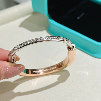 [Glow Muse ]LOCK PINK GOLD SILVER DIAMOND BRACELET