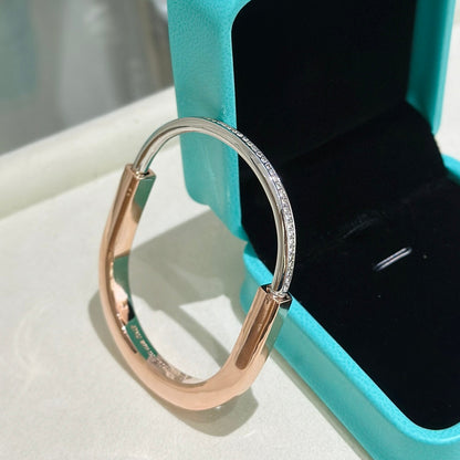 [Glow Muse ]LOCK PINK GOLD SILVER DIAMOND BRACELET