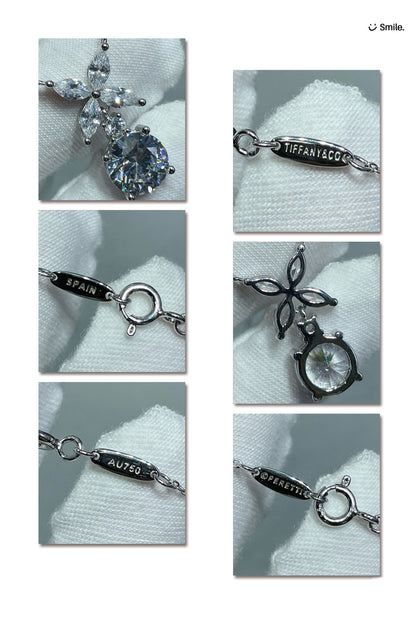 [Glow Muse ]VICTORIA PENDANT SILVER DIAMOND NECKLACE