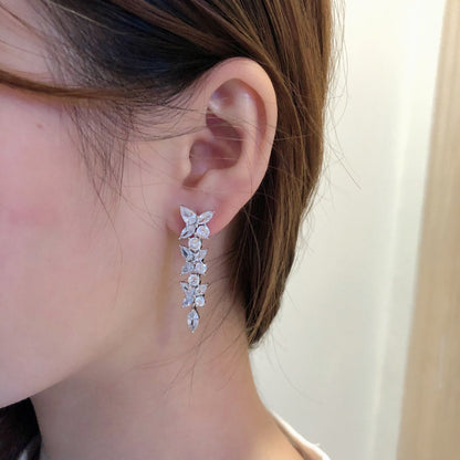 [Glow Muse ]VICTORIA SILVER DIAMOND DROP EARRINGS