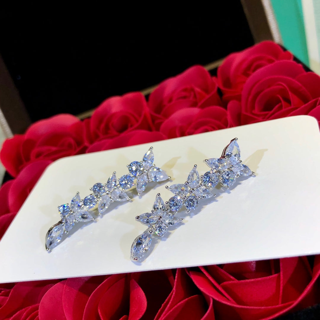 [Glow Muse ]VICTORIA SILVER DIAMOND DROP EARRINGS