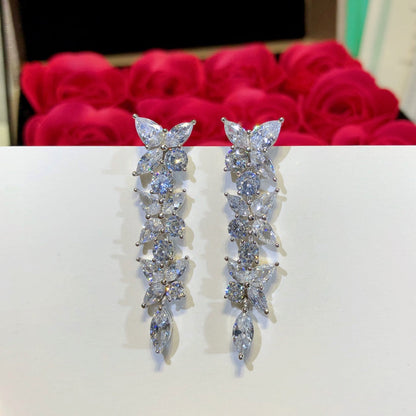[Glow Muse ]VICTORIA SILVER DIAMOND DROP EARRINGS
