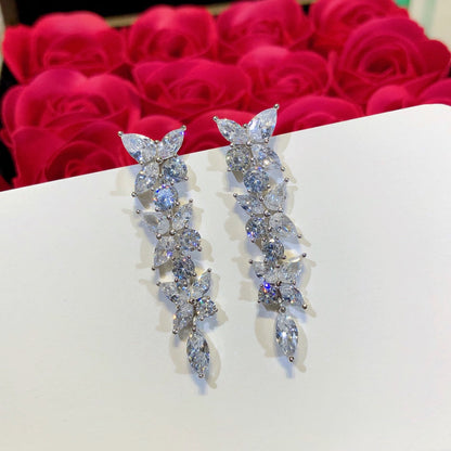 [Glow Muse ]VICTORIA SILVER DIAMOND DROP EARRINGS