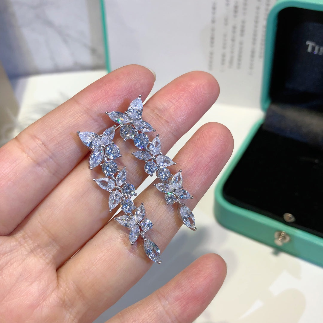 [Glow Muse ]VICTORIA SILVER DIAMOND DROP EARRINGS