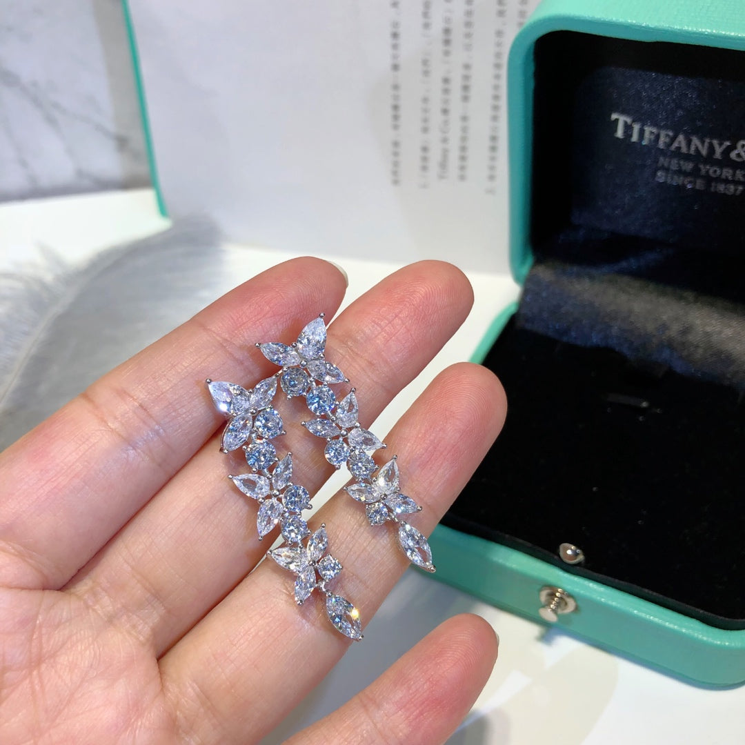 [Glow Muse ]VICTORIA SILVER DIAMOND DROP EARRINGS
