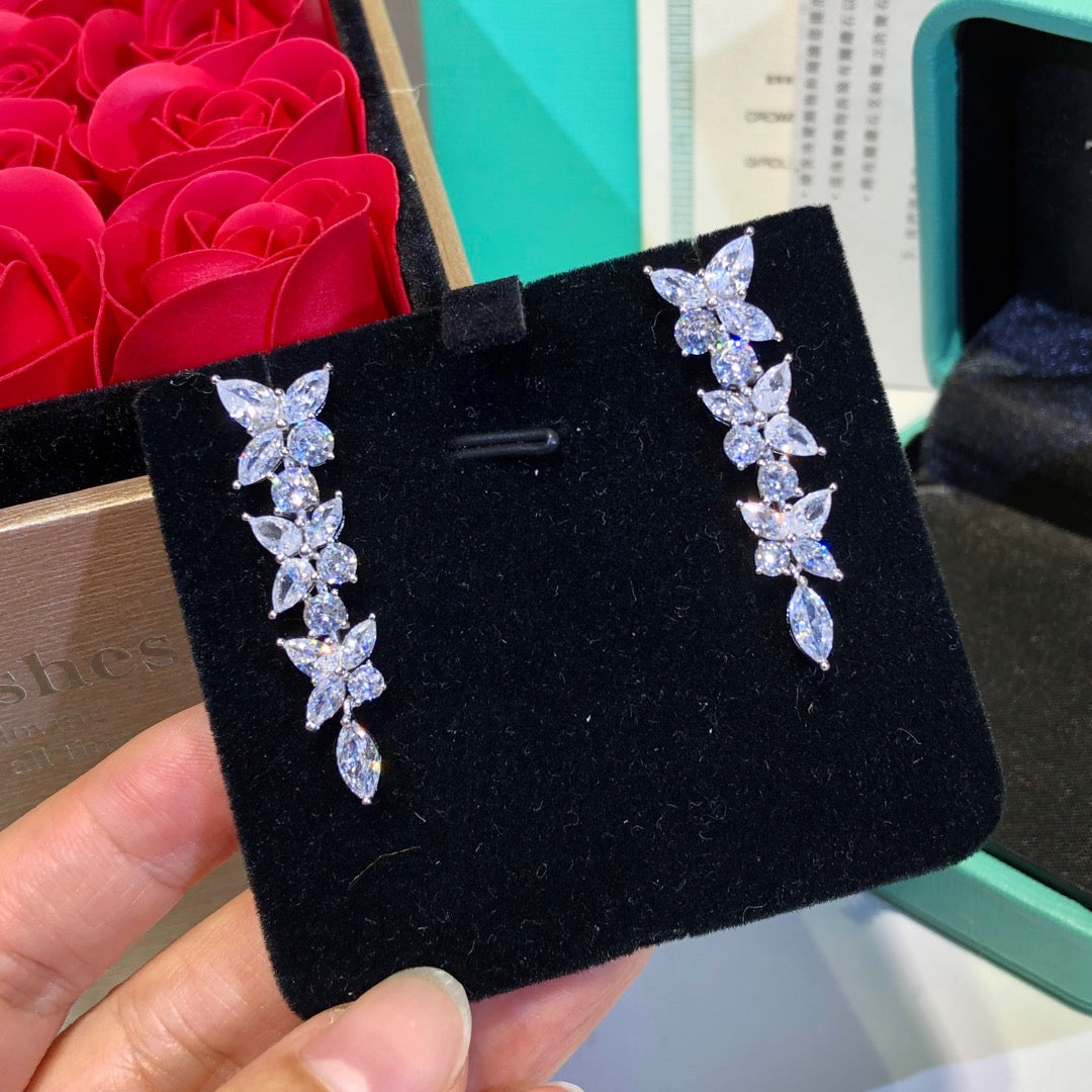 [Glow Muse ]VICTORIA SILVER DIAMOND DROP EARRINGS