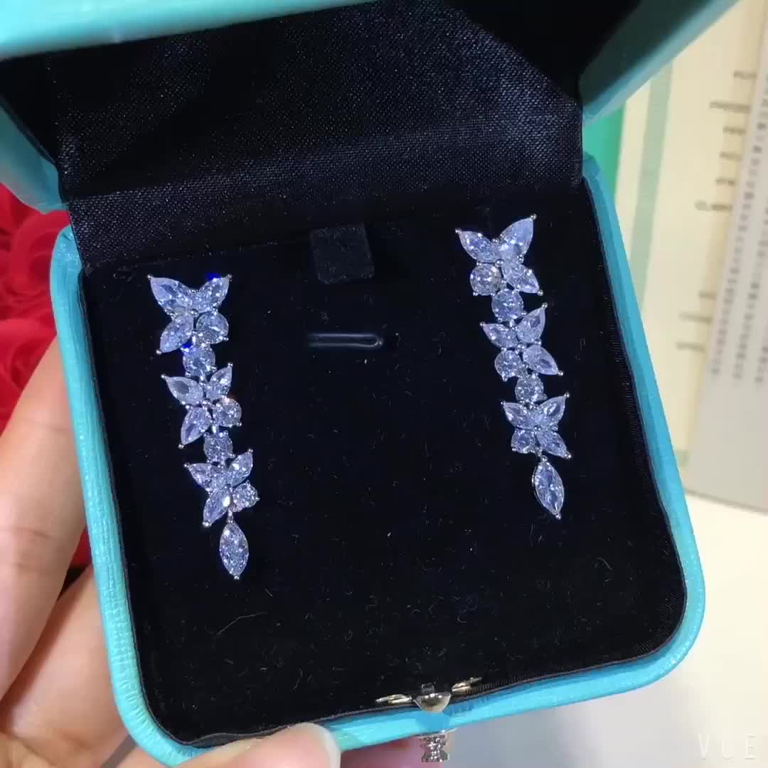 [Glow Muse ]VICTORIA SILVER DIAMOND DROP EARRINGS