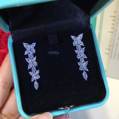 [Glow Muse ]VICTORIA SILVER DIAMOND DROP EARRINGS