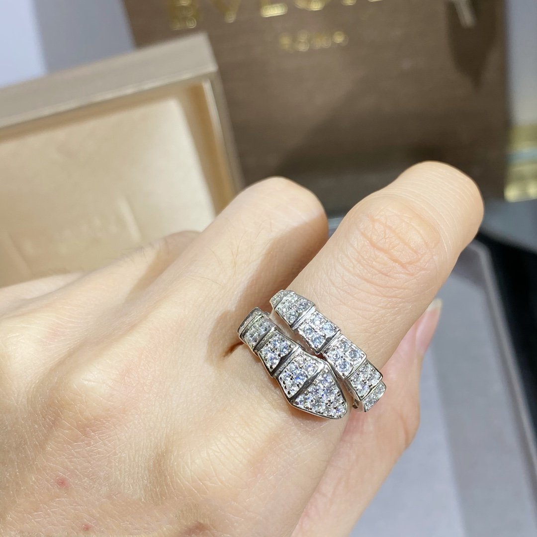 [Glow Muse]SERPENTI RING SILVER DIAMOND PAVED