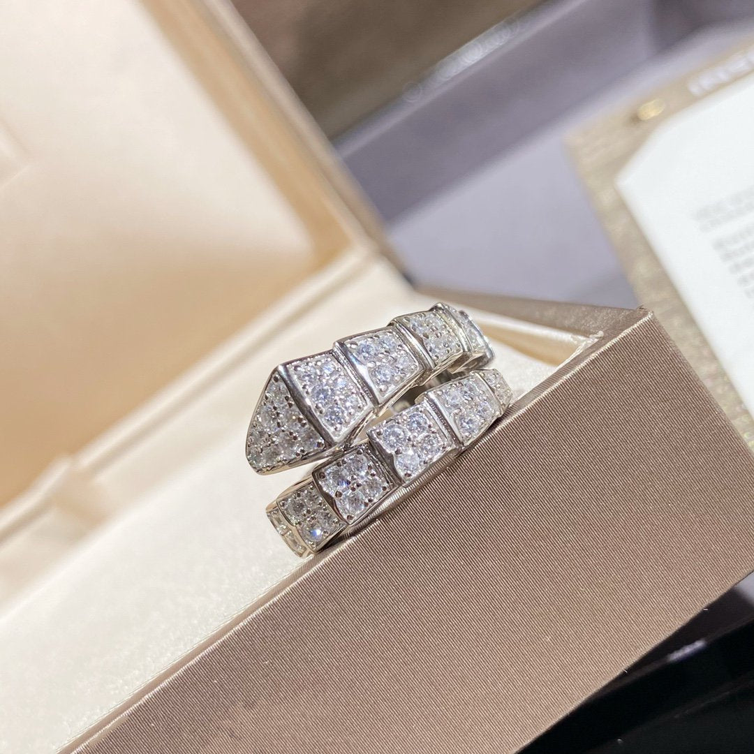 [Glow Muse]SERPENTI RING SILVER DIAMOND PAVED
