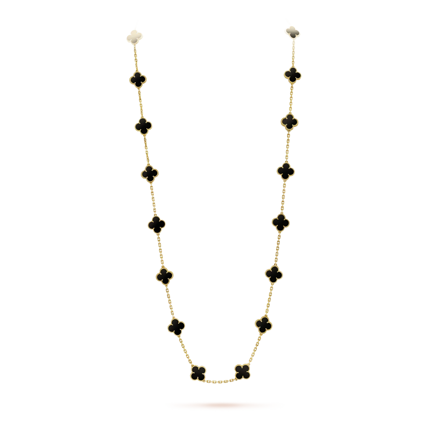 [Glow Muse]CLOVER 20 MOTIFS ONYX NECKLACE