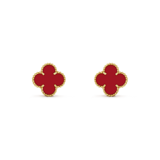 [Glow Muse]CLOVER MINI 9.5MM CARNELIAN EARRINGS