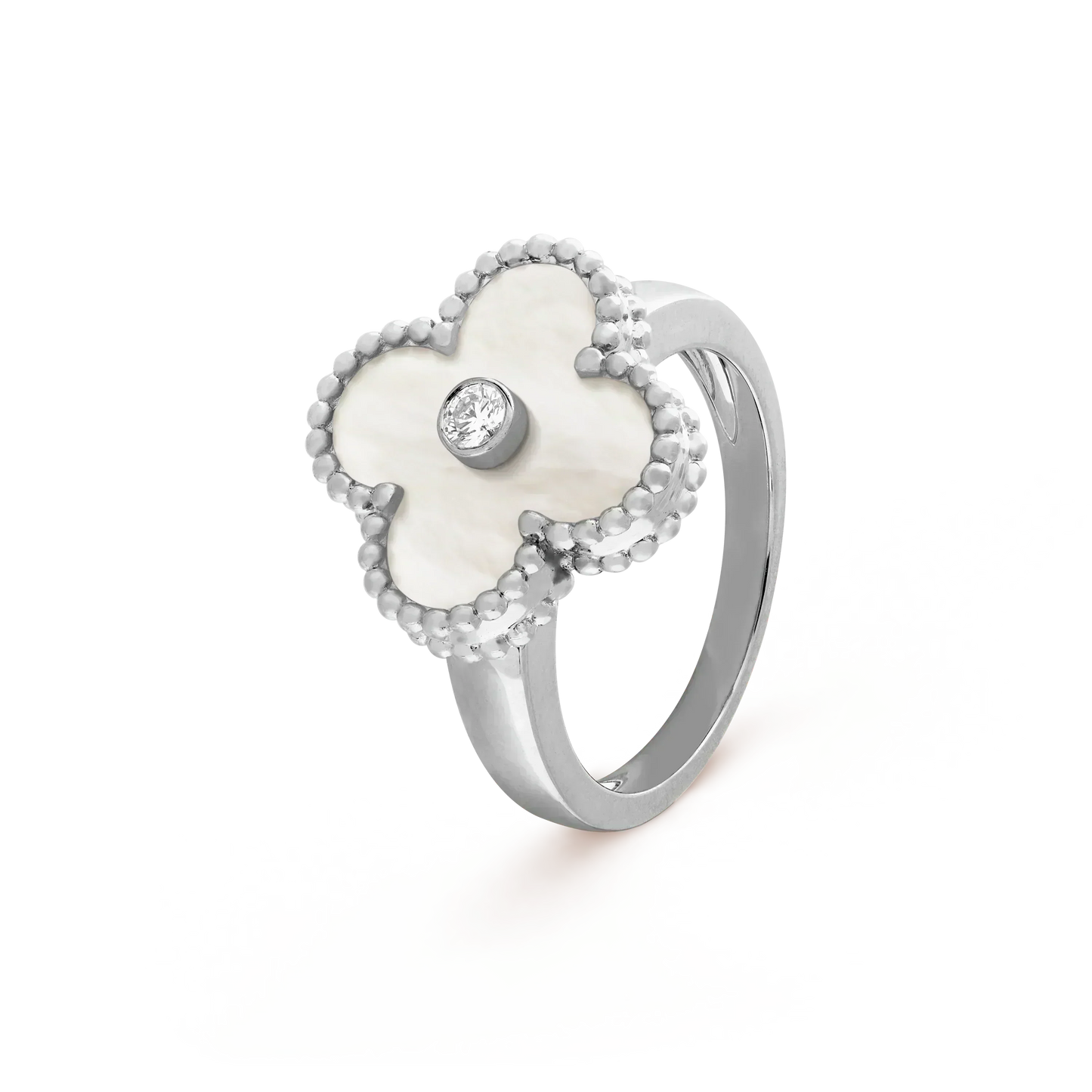 [Glow Muse]CLOVER SILVER MOP DIAMOND RING