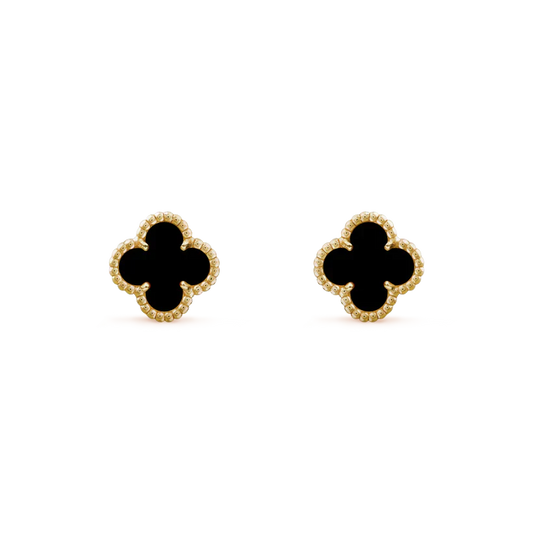 [Glow Muse]CLOVER MINI 9.5MM BLACK MOP EARRINGS