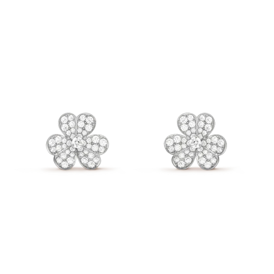 [Glow Muse]CLOVER COMOS DIAMOND EARRINGS SILVER