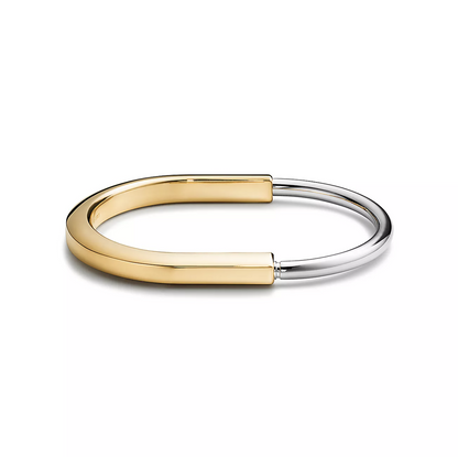 [Glow Muse ]LOCK BRACELET YELLOW AND WHITE GOLD