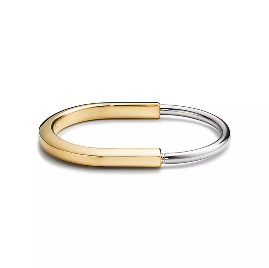 [Glow Muse ]LOCK BRACELET YELLOW AND WHITE GOLD