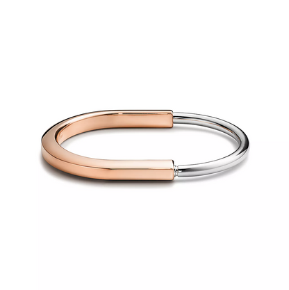 [Glow Muse ]LOCK BRACELET ROSE AND WHITE GOLD