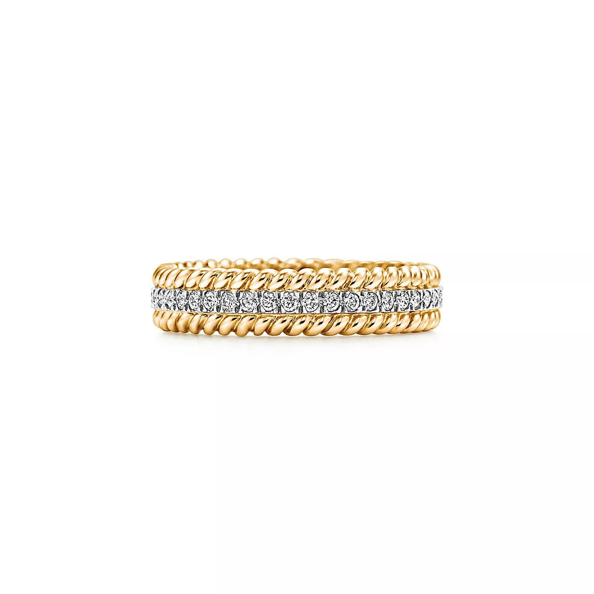 [Glow Muse ]ROPE TWO-ROW GOLD DIAMOND RING
