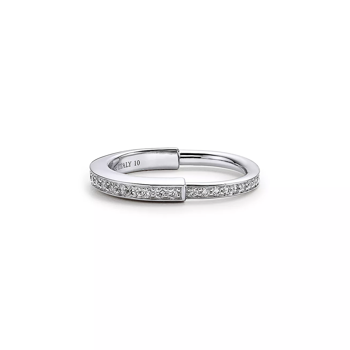 [Glow Muse ]LOCK RING SILVER DIAMOND PAVED