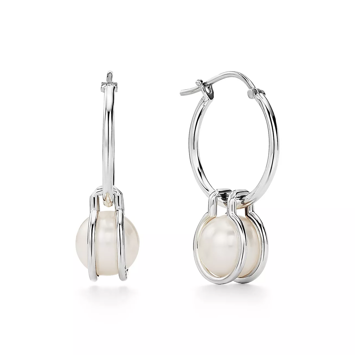 [Glow Muse ]PEARL HOOP SILVER EARRINGS