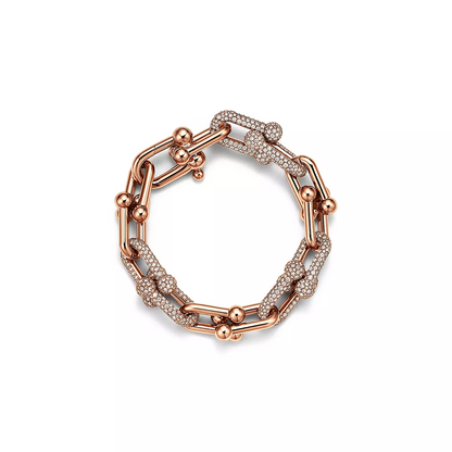 [Glow Muse ]HARDWEAR LARGE LINK PINK GOLD PAVED DIAMOND BRACELET