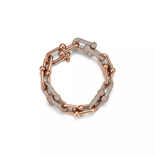 [Glow Muse ]HARDWEAR LARGE LINK PINK GOLD PAVED DIAMOND BRACELET