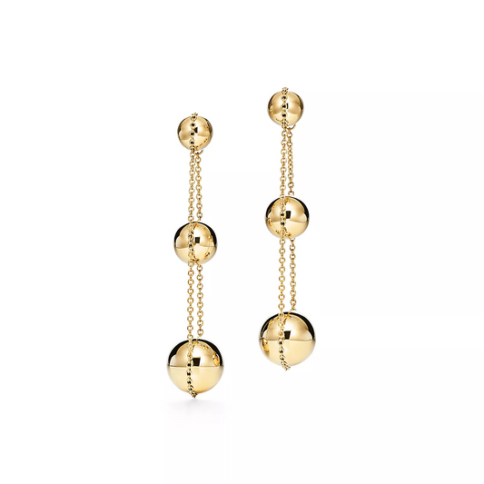 [Glow Muse ]TRIPLE DROP GOLD EARRINGS