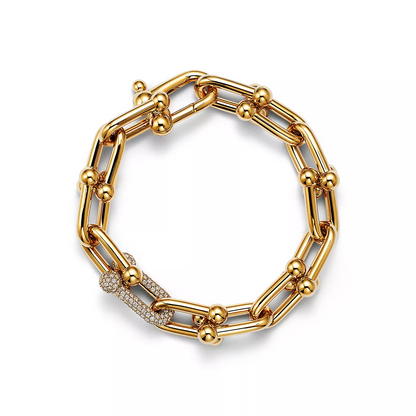 [Glow Muse ]HARDWEAR LARGE LINK GOLD DIAMOND BRACELET