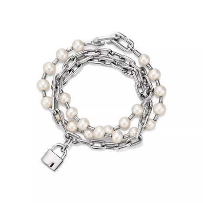 [Glow Muse ]PEARL LOCK SILVER BRACELET